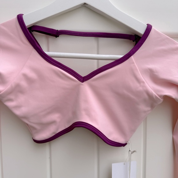 NWT Tiger Friday Dancewear Heavenly Long Sleeve Crop Size Various Color Lush - Picture 3 of 7